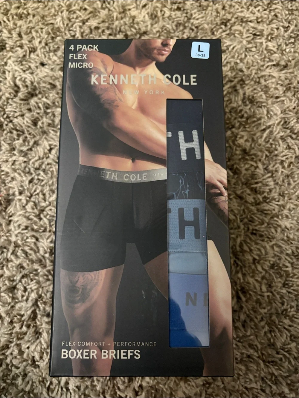 Kenneth Cole Men's 4-Pack Boxer Briefs Flex Micro